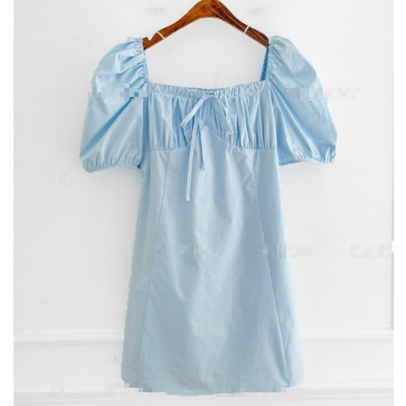 Women's Casual Defined-Waist Square-Neck Lace-Up Dress - Image 5